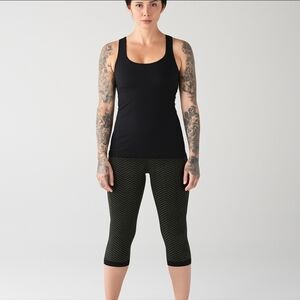 Lululemon In The Flow Crop II Heathered Fatigue Green 10